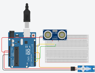 Arduino, Servo Motor and Distance Sensor