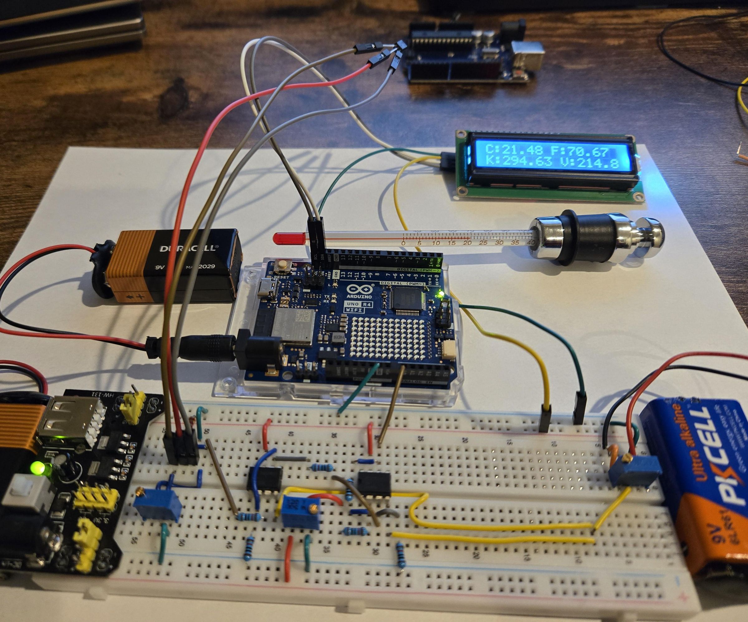DIGITAL CENTIGRADE THERMOMETER Using LM335 & LM741 & Arduino