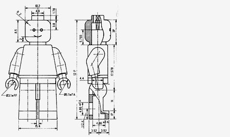 lego man arm dimensions