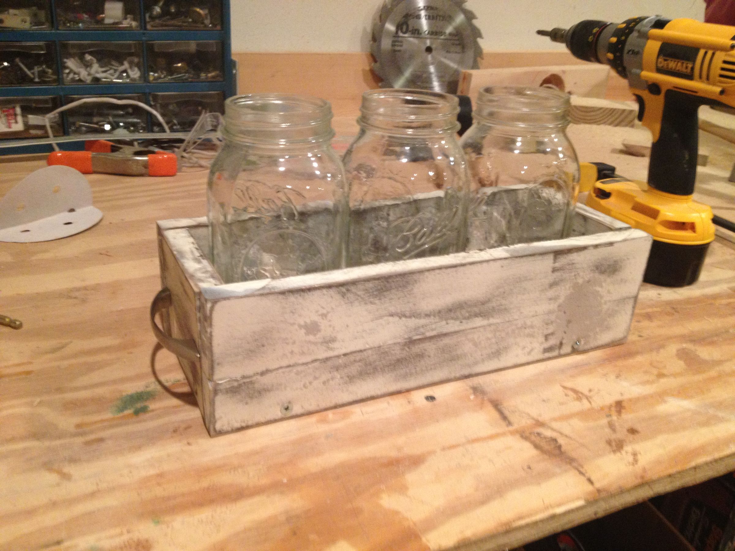 Weathered Mason Jar Holder