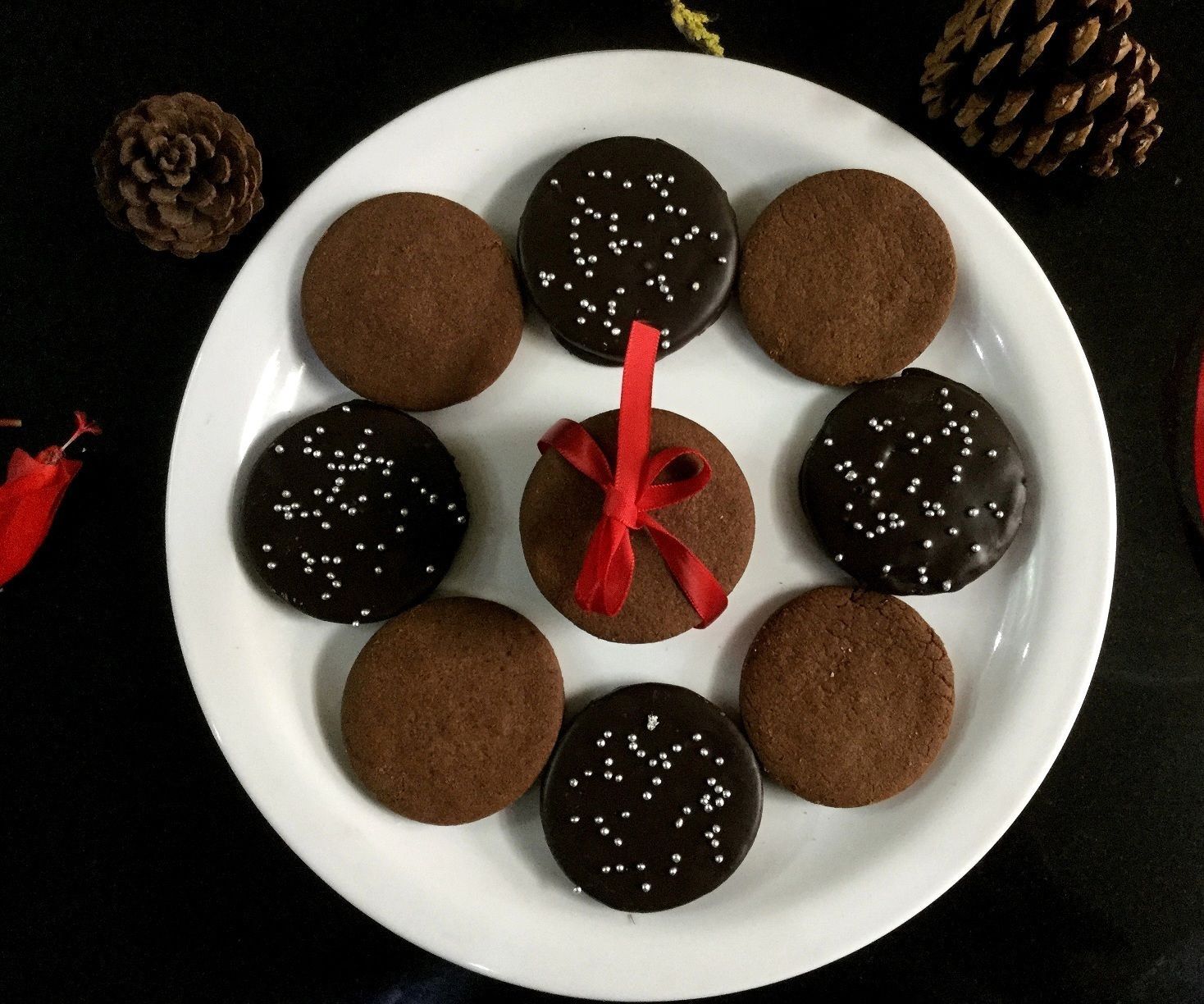 Eggless Peppermint Mocha Cookies (with Whole Wheat)
