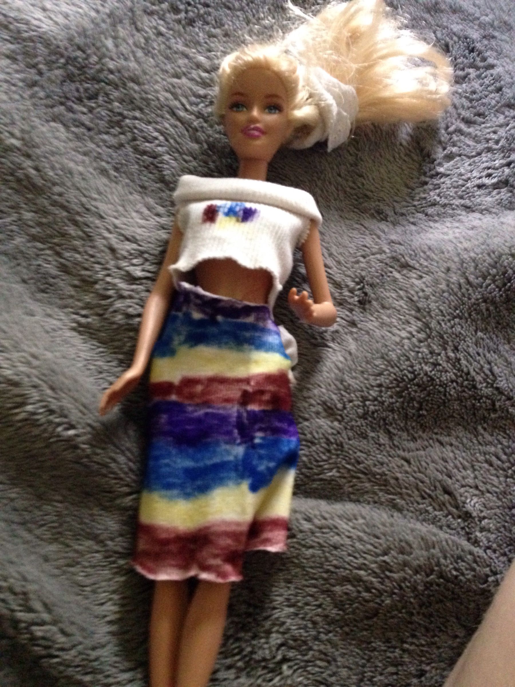 Doll Dress Made Out Of Socks