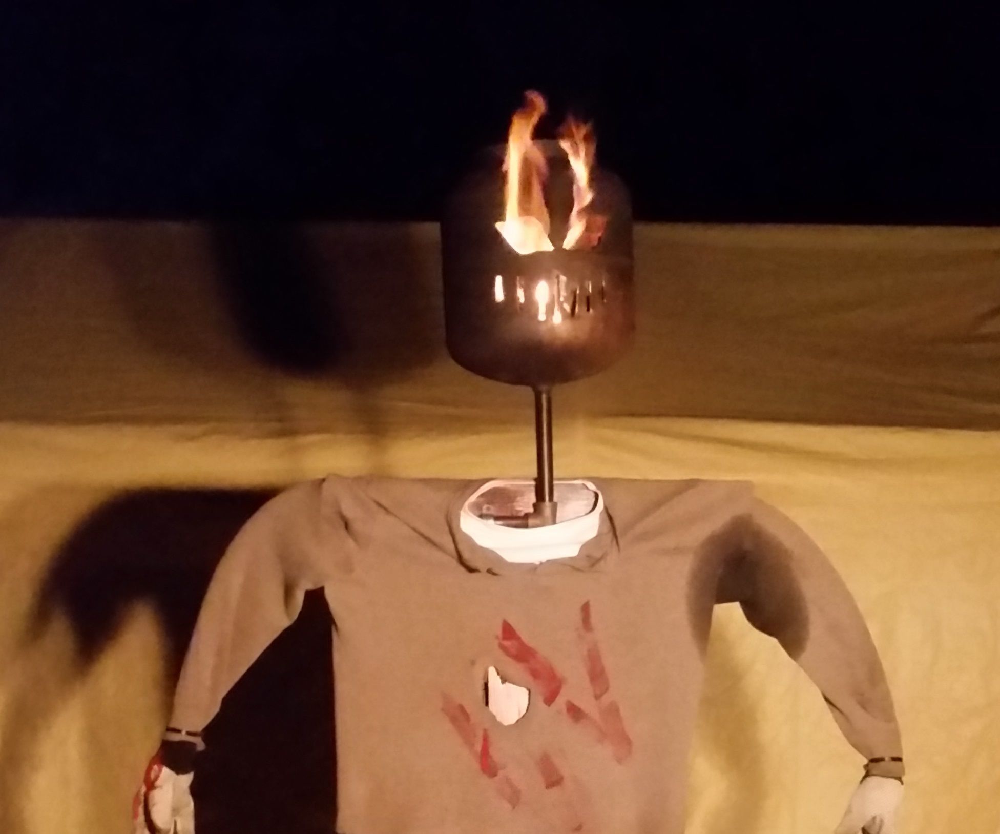 Fuego Prime: the Transforming Flaming Scarecrow/Fire Pit/Patio Heater/Camping Stove