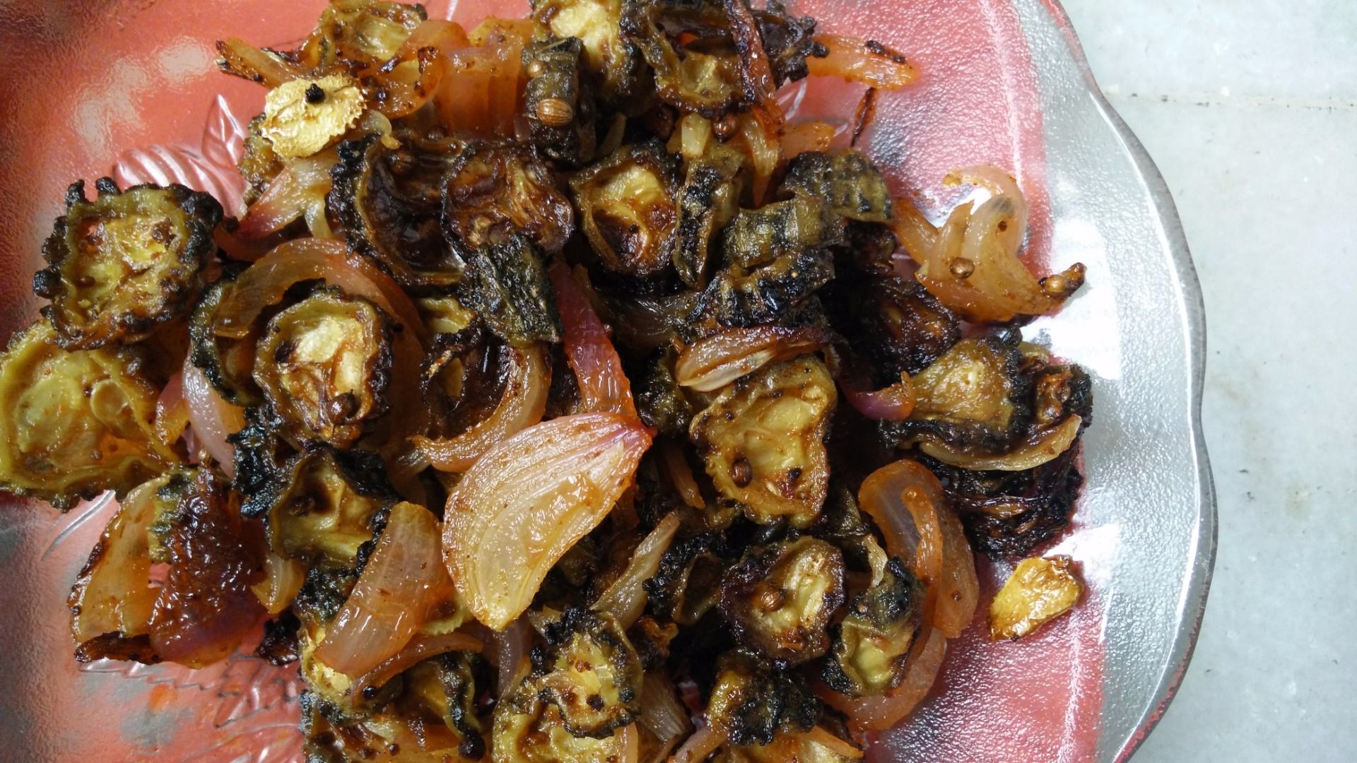 Spicy Karela Fry Chips / Bitter Gourd Chips in Philips Airfryer