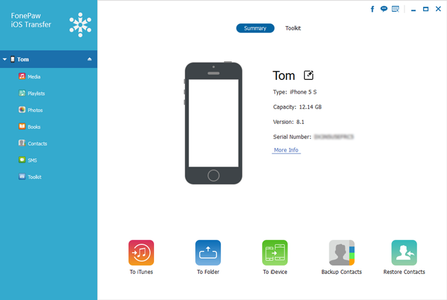 Connect IPhone to PC With USB Cable and Run the Program.