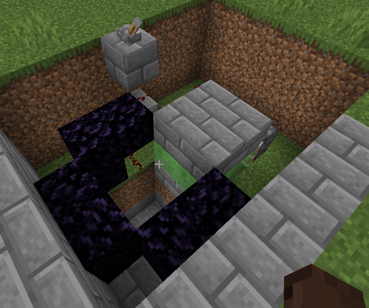 Minecraft Bedrock 2x2 Slime Trapdoor Insructions