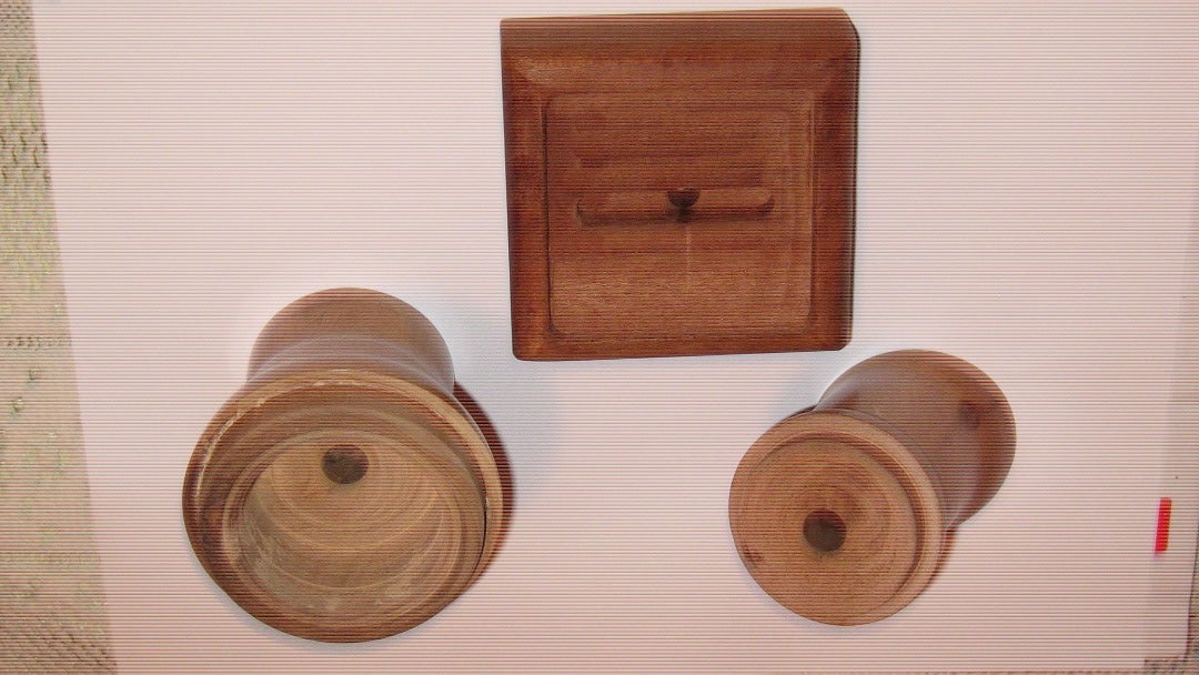 All the Wood Pieces That Are Turned on the Lathe.