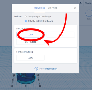 Exporting the Model From Tinkercad