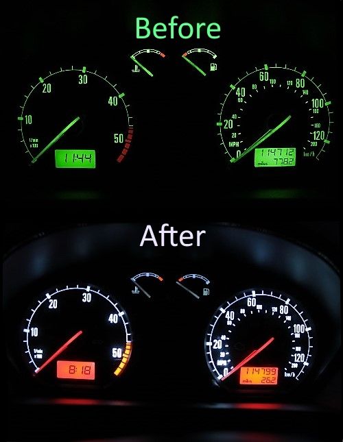Skoda Fabia mk1 LED dashboard lighting conversion 