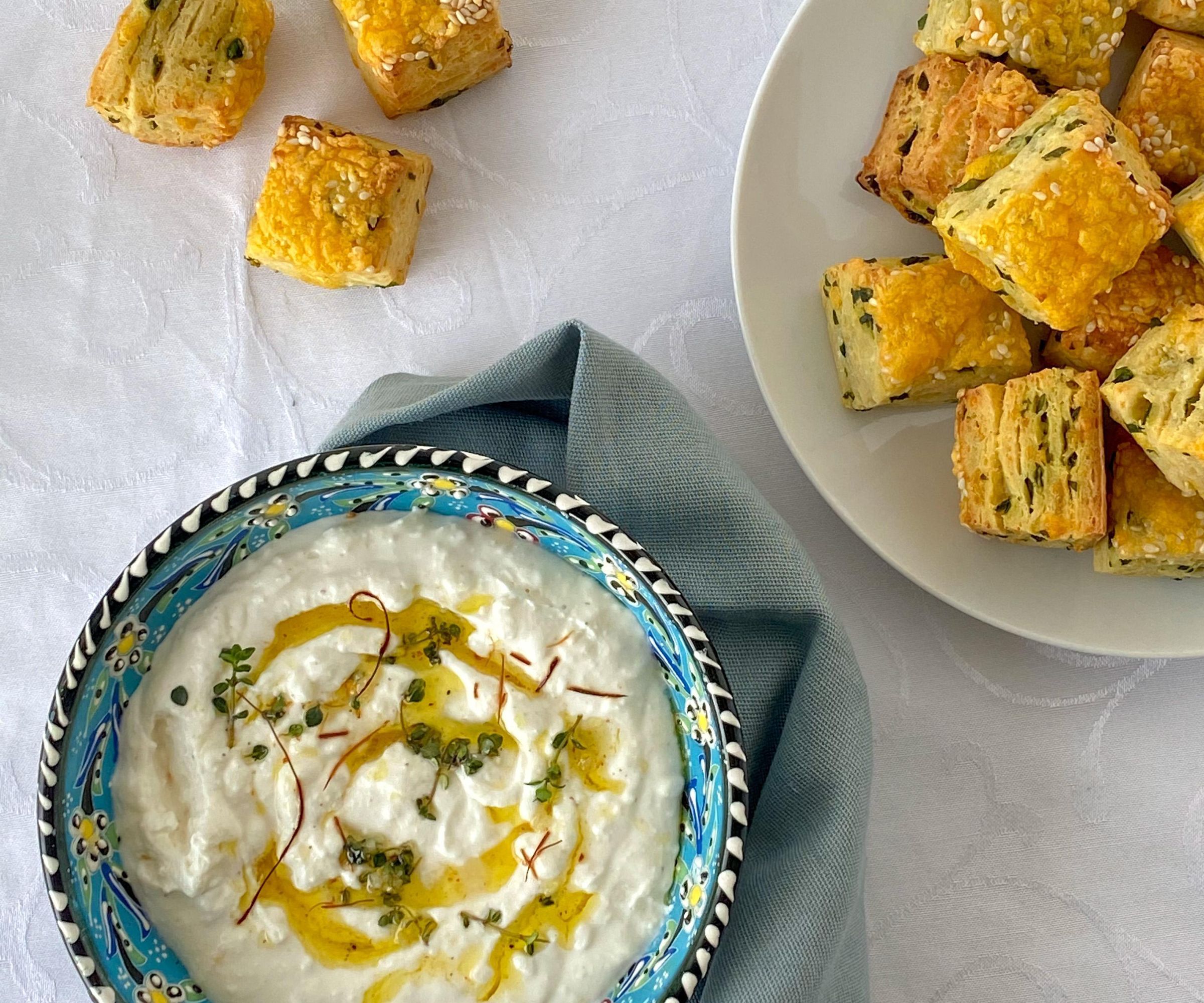 Pogácsa and Whipped Cheese Dip