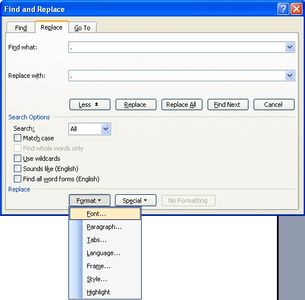 Noe Click the Font Tab