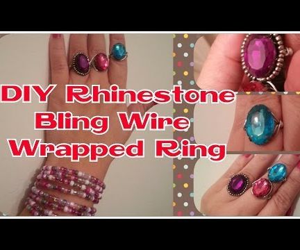 DIY Rhinestone Bling Wire Wrapped Ring