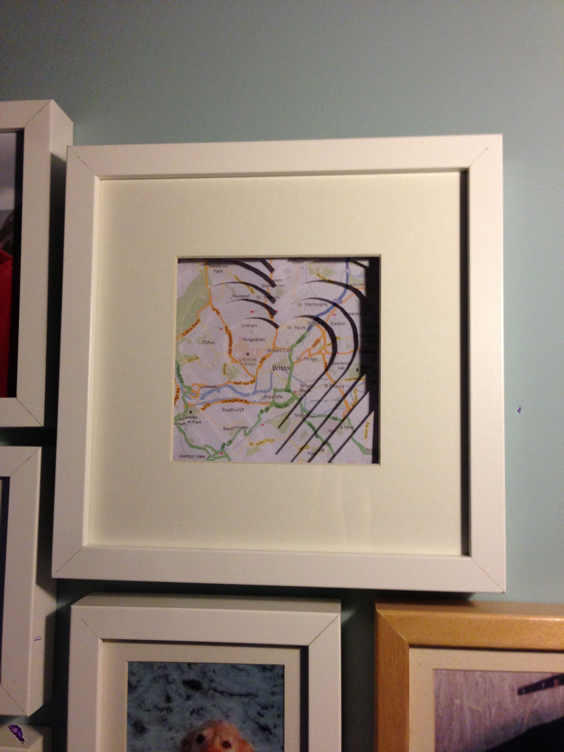 Map Heart Valentines 3D Picture Frame