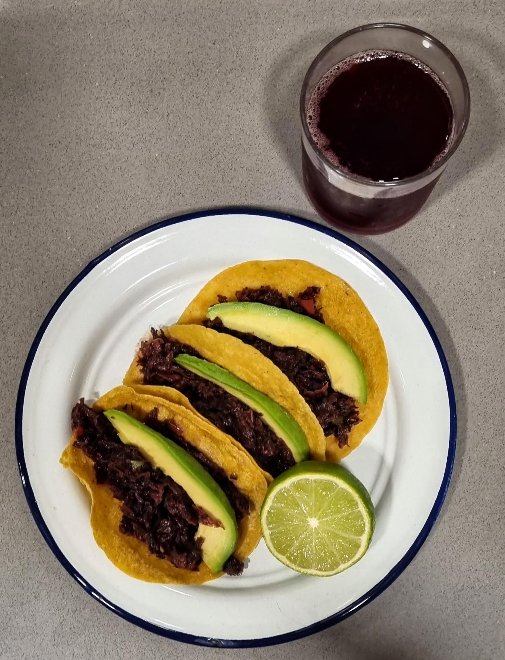Fully Vegan "Tacos De Jamaica" (Hibiscus Flower Tacos) 7 Steps (with