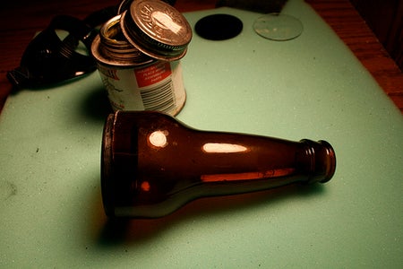 Attach the Cut Bottles to the Lens Caps