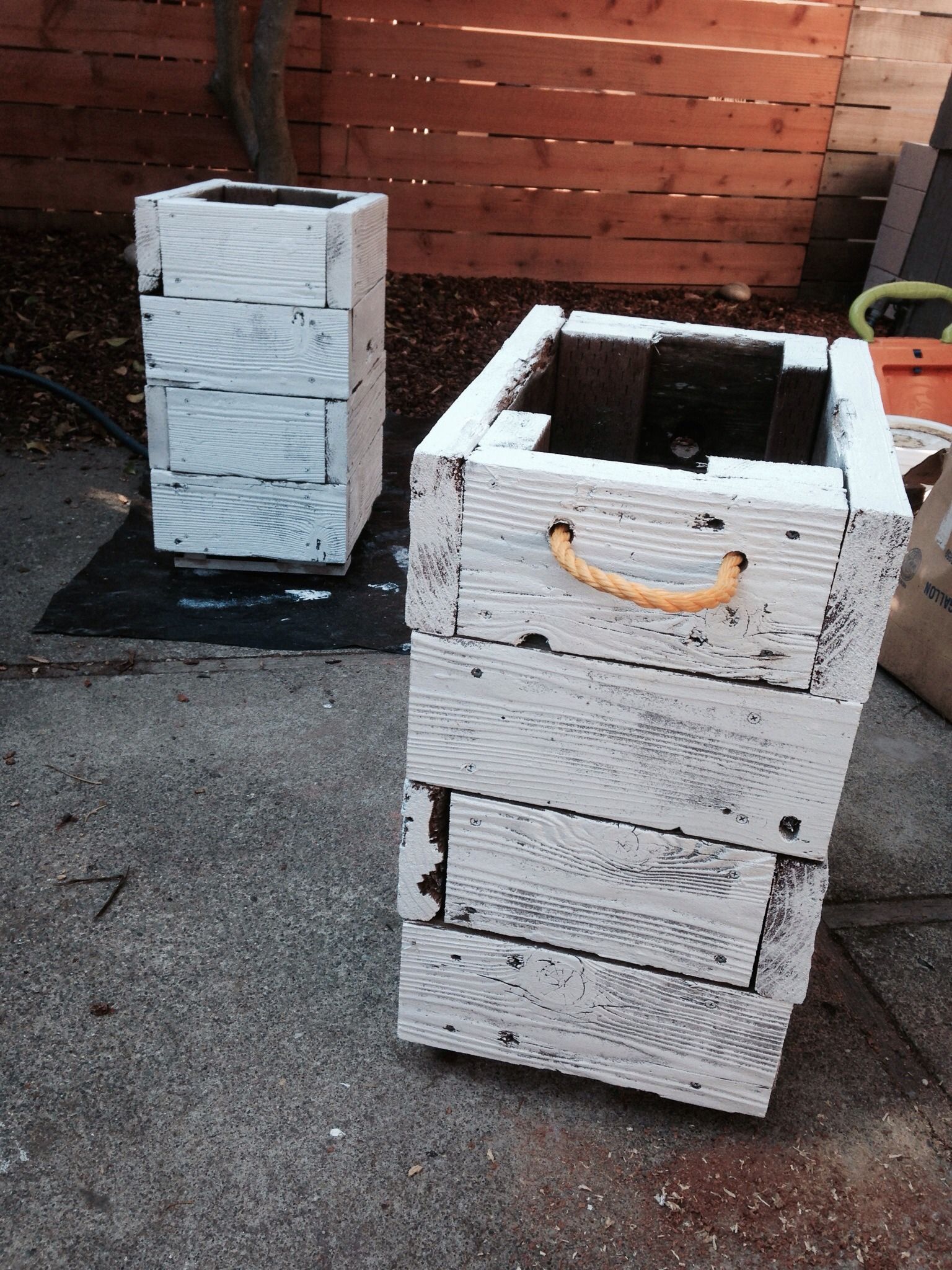 Wooden Planters From Reclaimed Decking