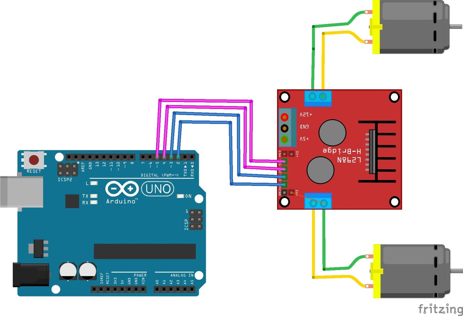 Motor Control With Arduino Using L298n Dual H-Bridge Motor Driver : 4 ...