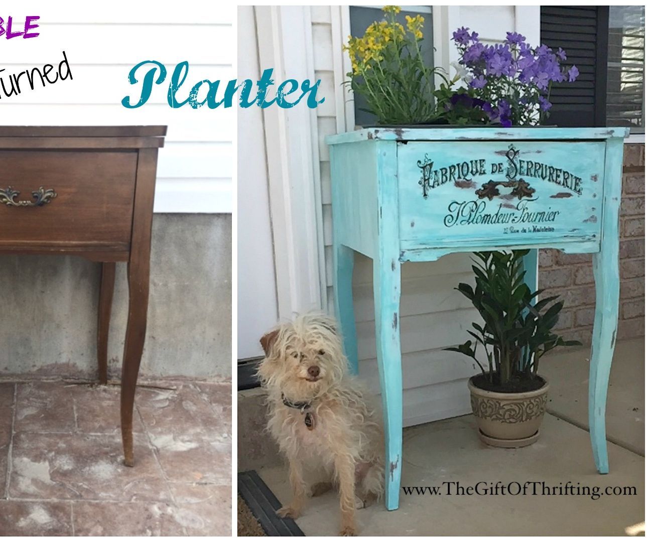 Sewing Table Turned Planter