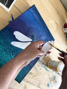 Gluing Down the Paper Pieces