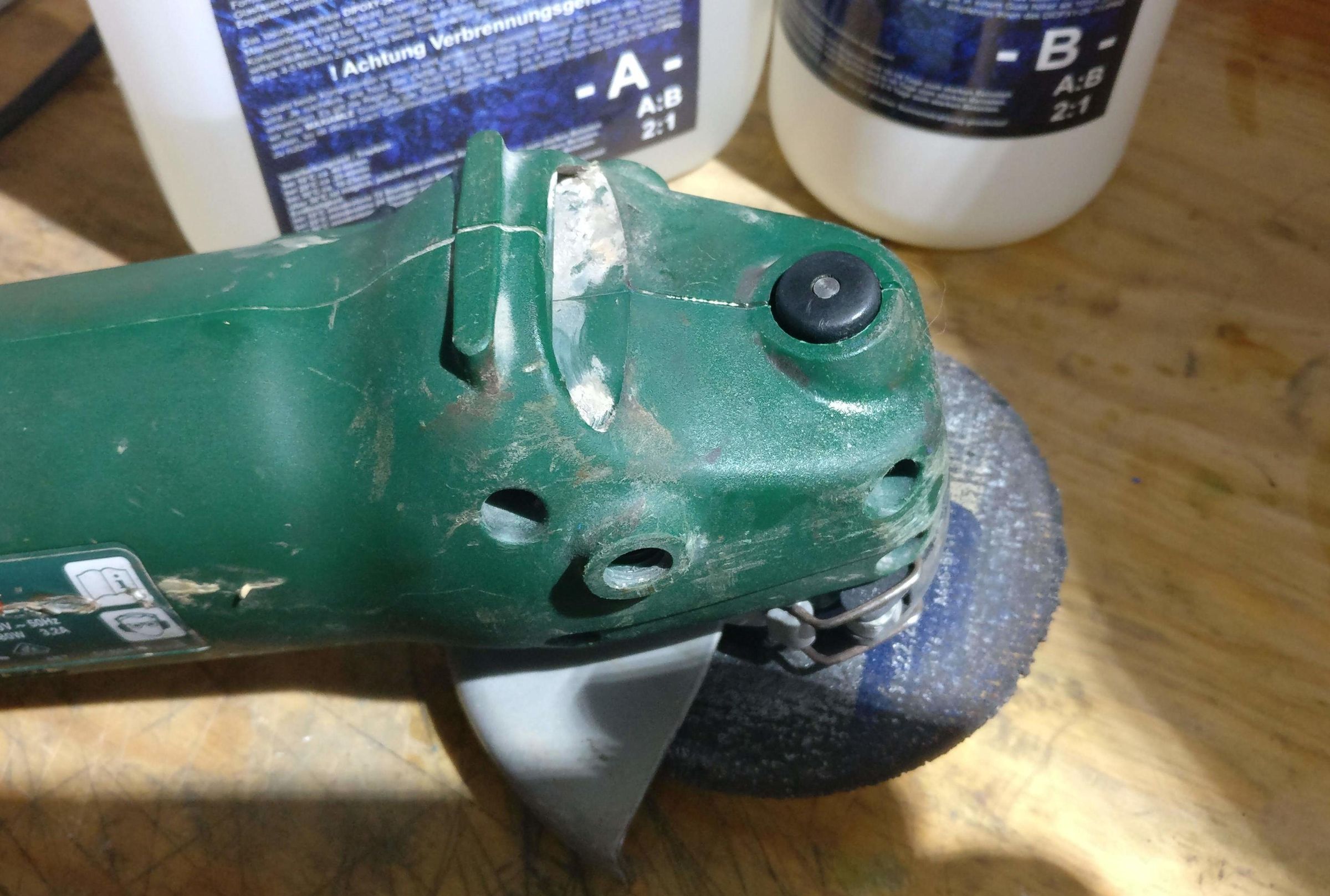 Angle Grinder Fix Using Epoxy Resin 7 Steps Instructables