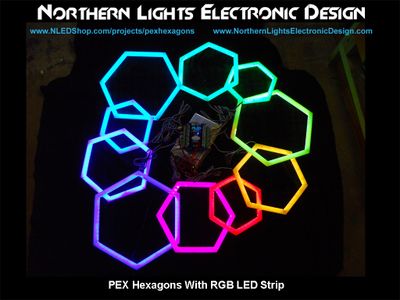 PEX Pipe Hexagons With RGB LED Strip