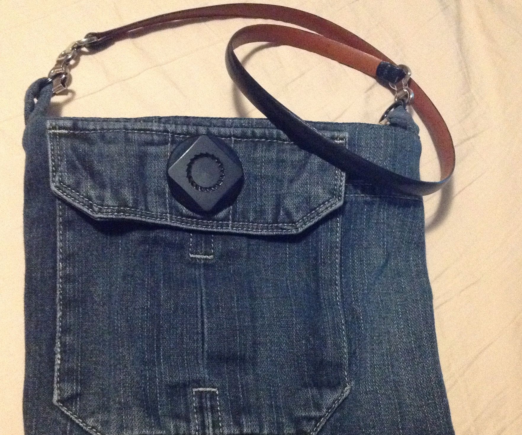 Denim Bag From Thrift Store Materials