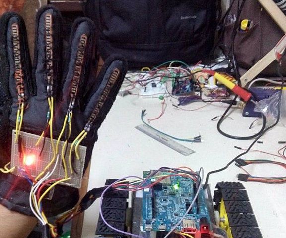 ROBOT CONTROLLED BY HUMAN FINGERS