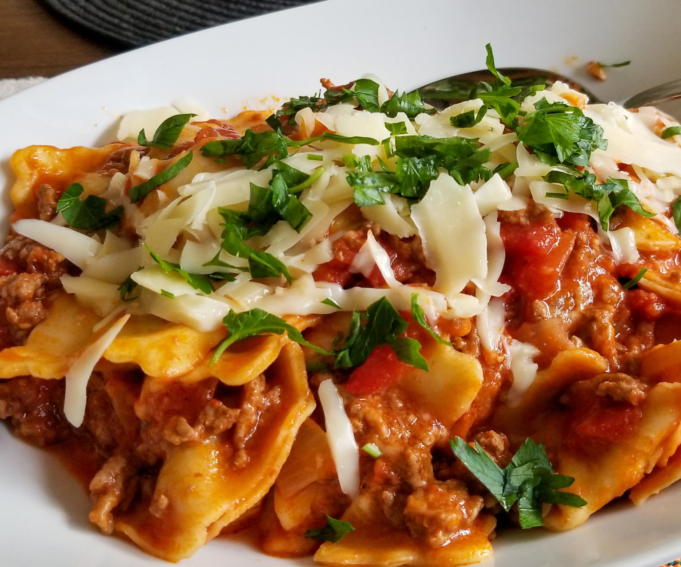 Skillet Ravioli Lasagna