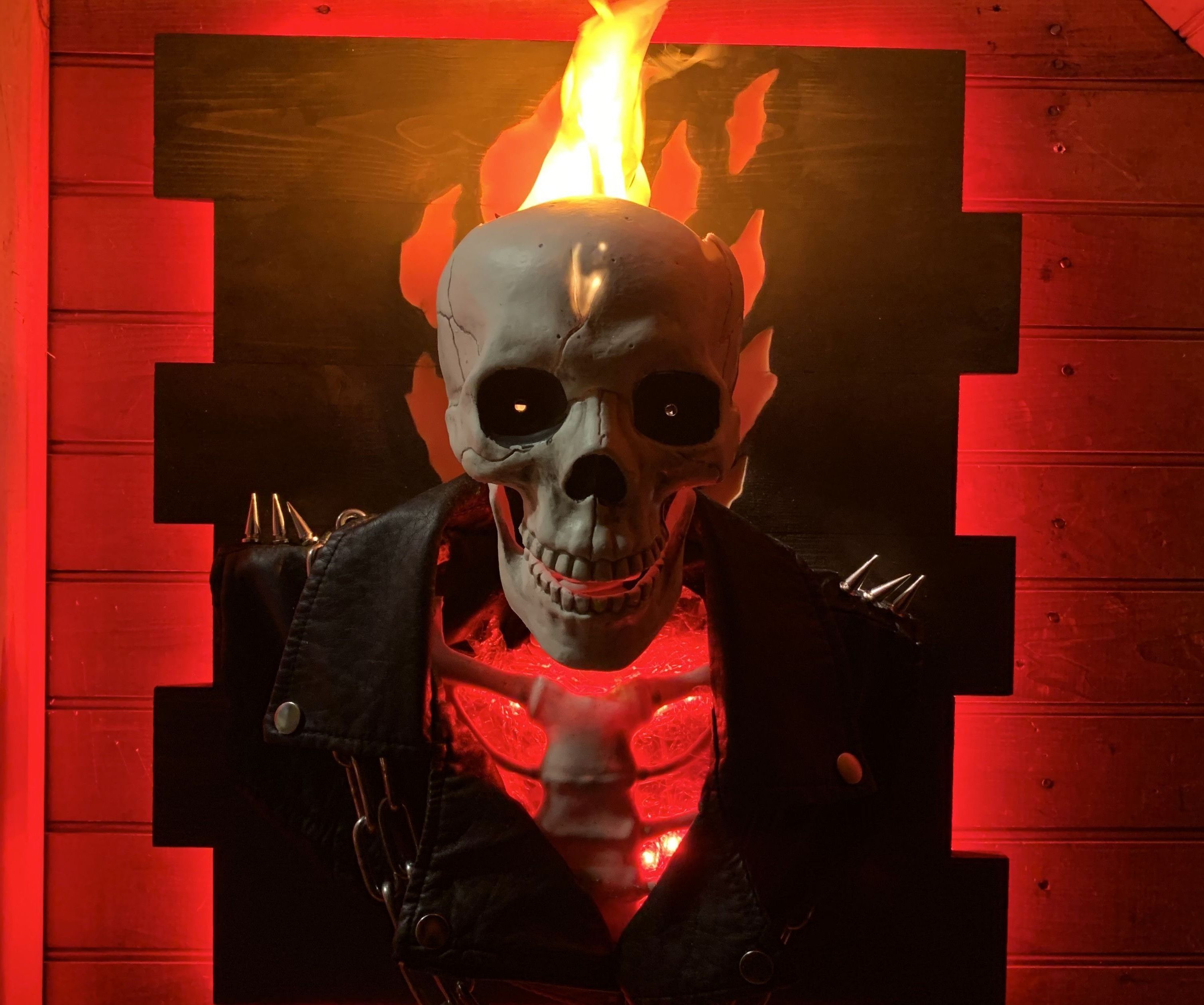 UV Flaming Ghost Rider Wall Bust