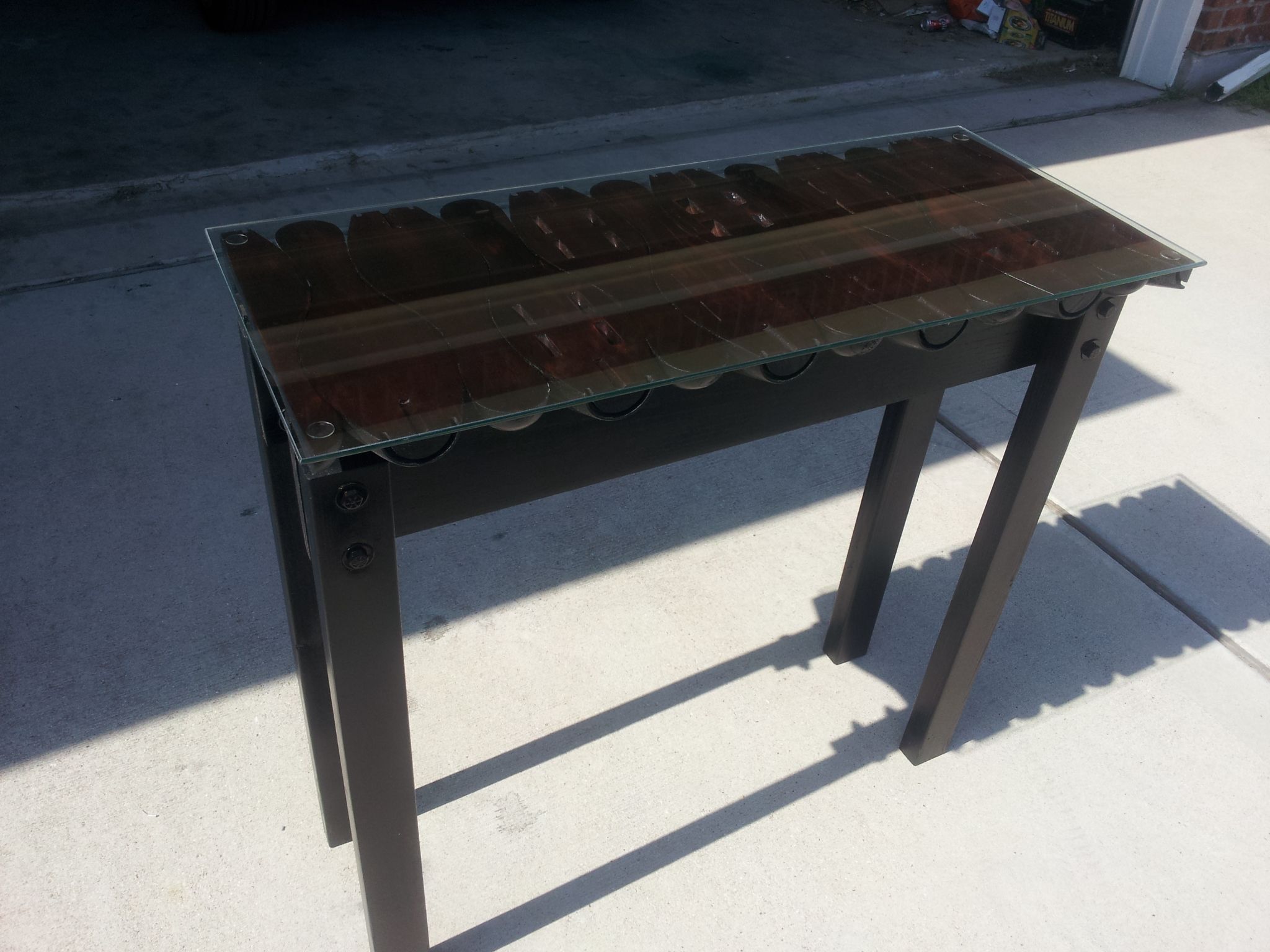 Creating a Tabletop Out of Reclaimed Bowling Pins