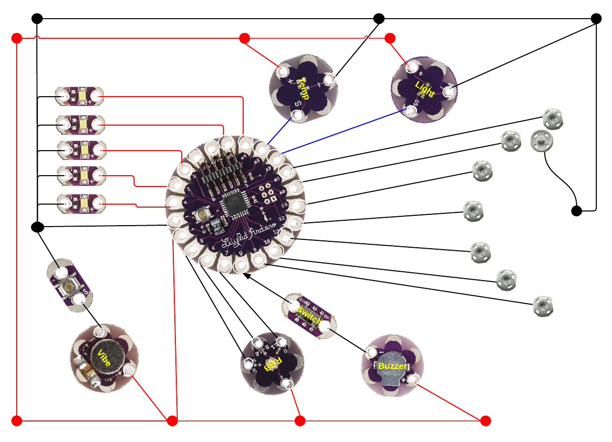 LilyPad Arduino Sensor Demo Mat : 9 Steps (with Pictures) - Instructables
