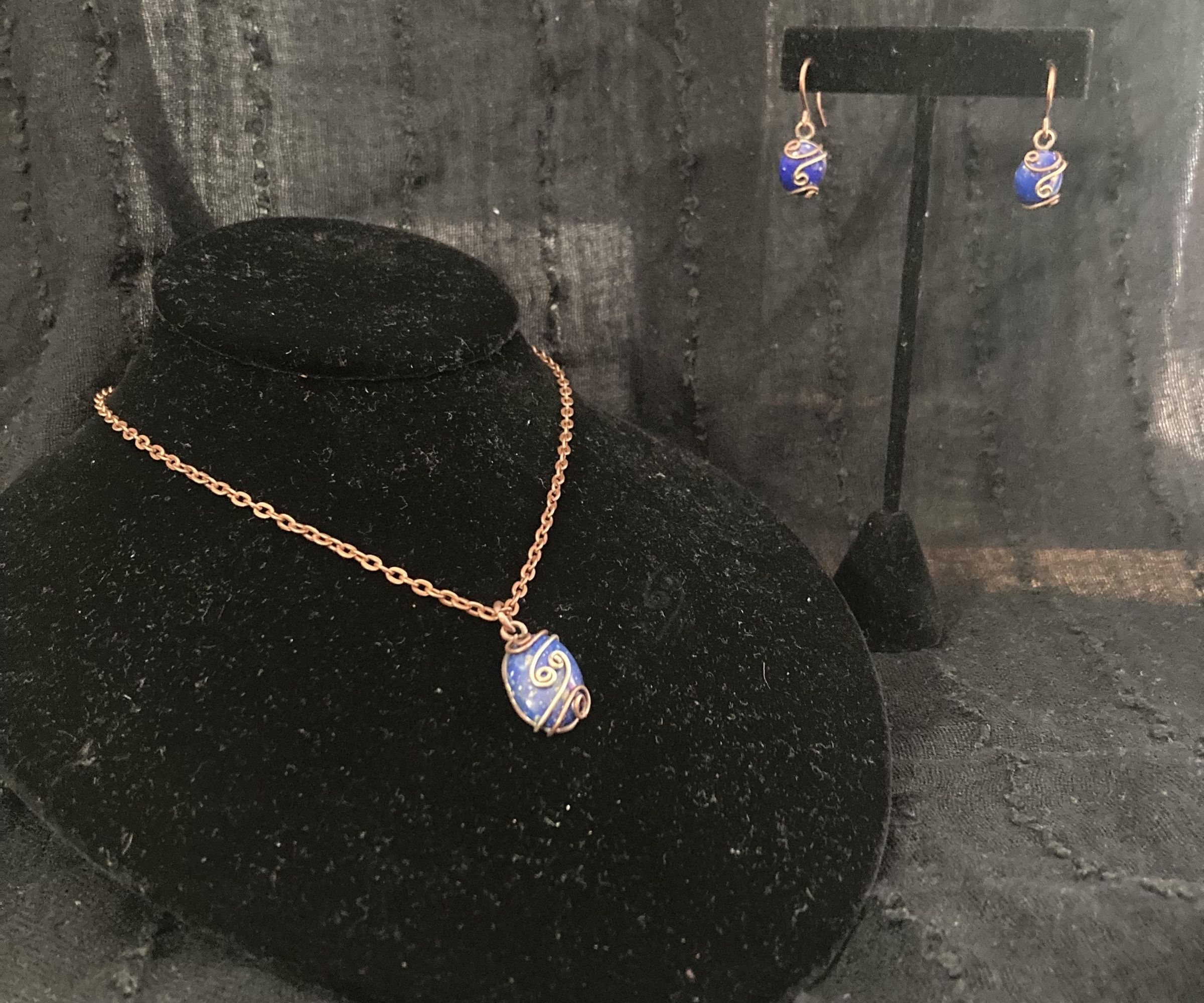 Blue Van Gogh Inspired Lapis Pendant