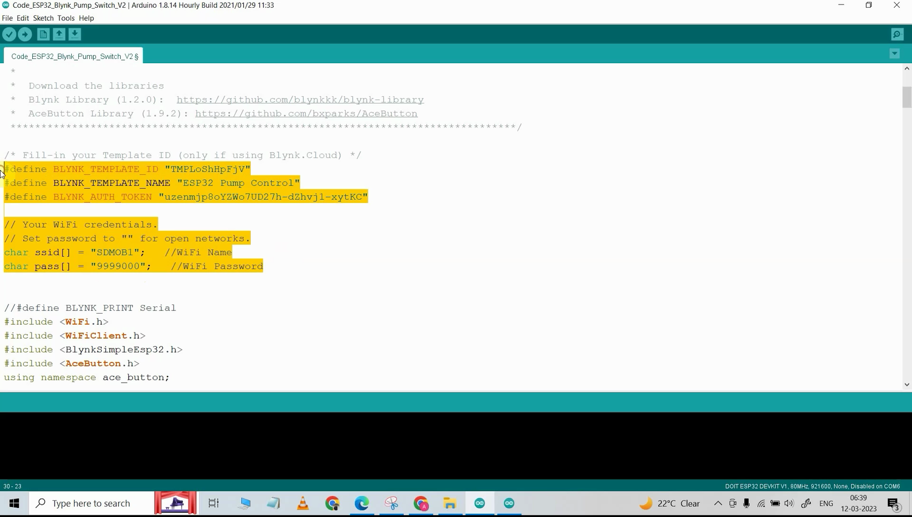 IoT Based Water Level Controller Using ESP32 Blynk : 15 Steps ...