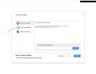 Create a Google Fusion Table