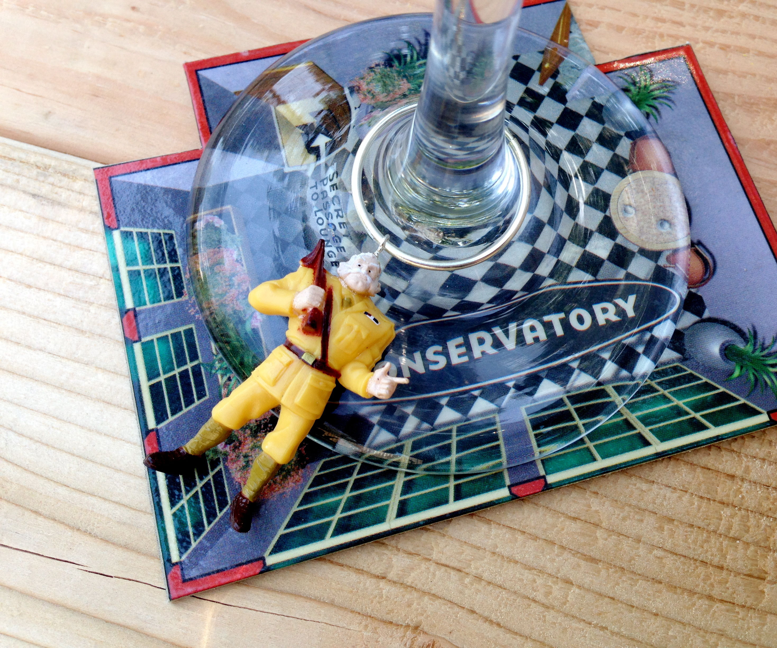 "Clue" Wine Charms and Coasters