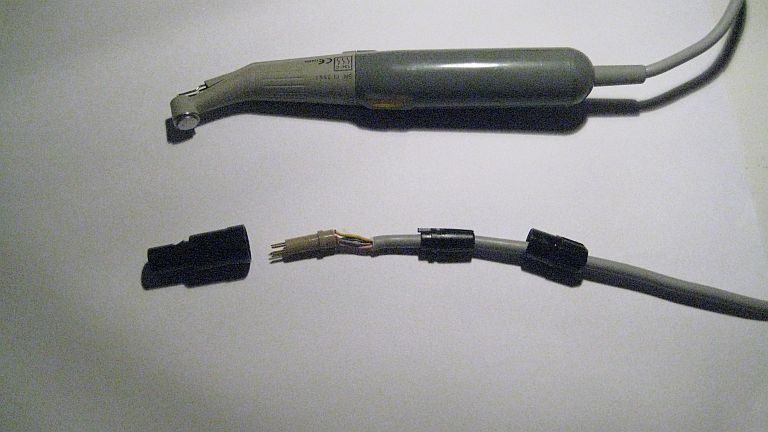 Repair male plug of dental handpiece using sugru