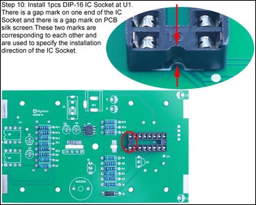 Install 1pcs DIP-16 IC Socket at U1