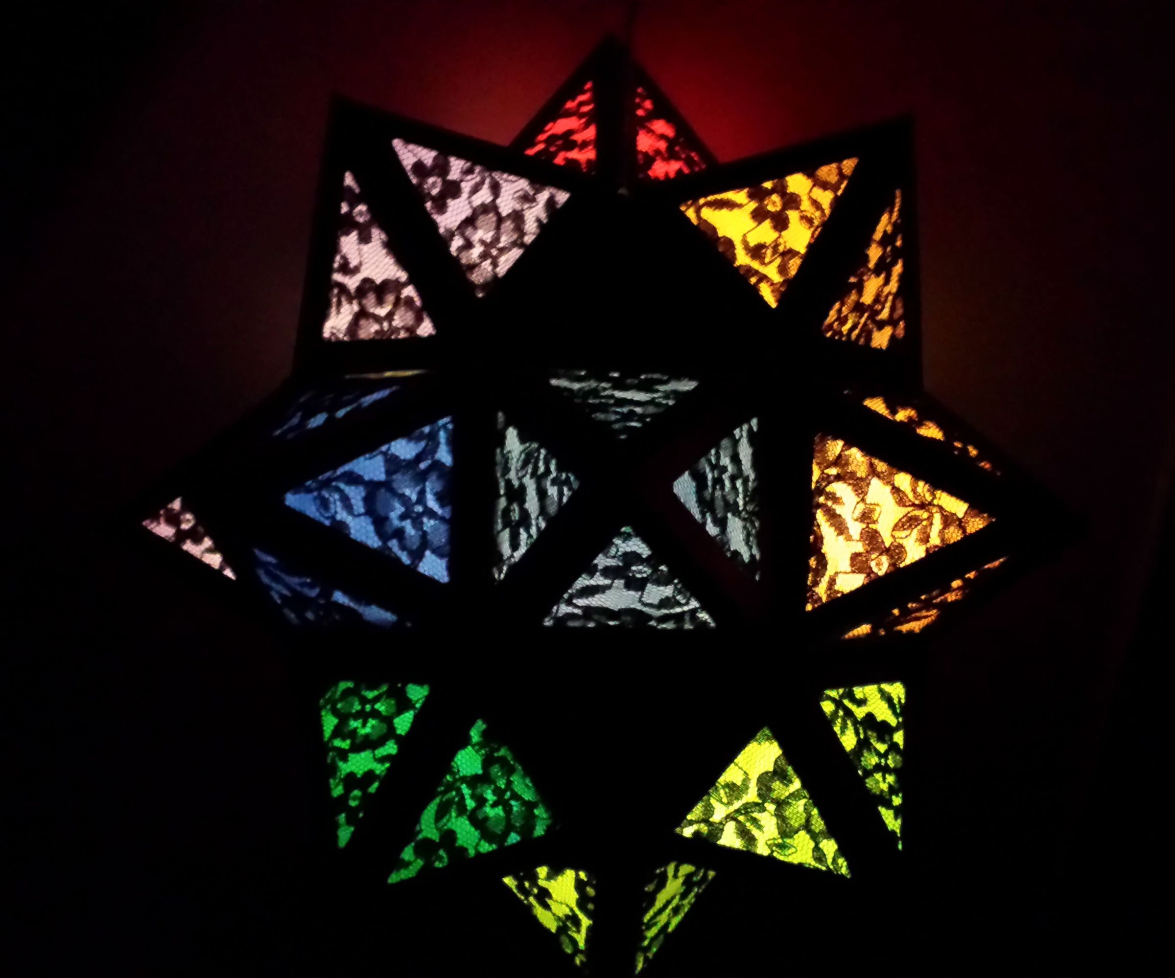 Rainbow Moravian Star Lamp