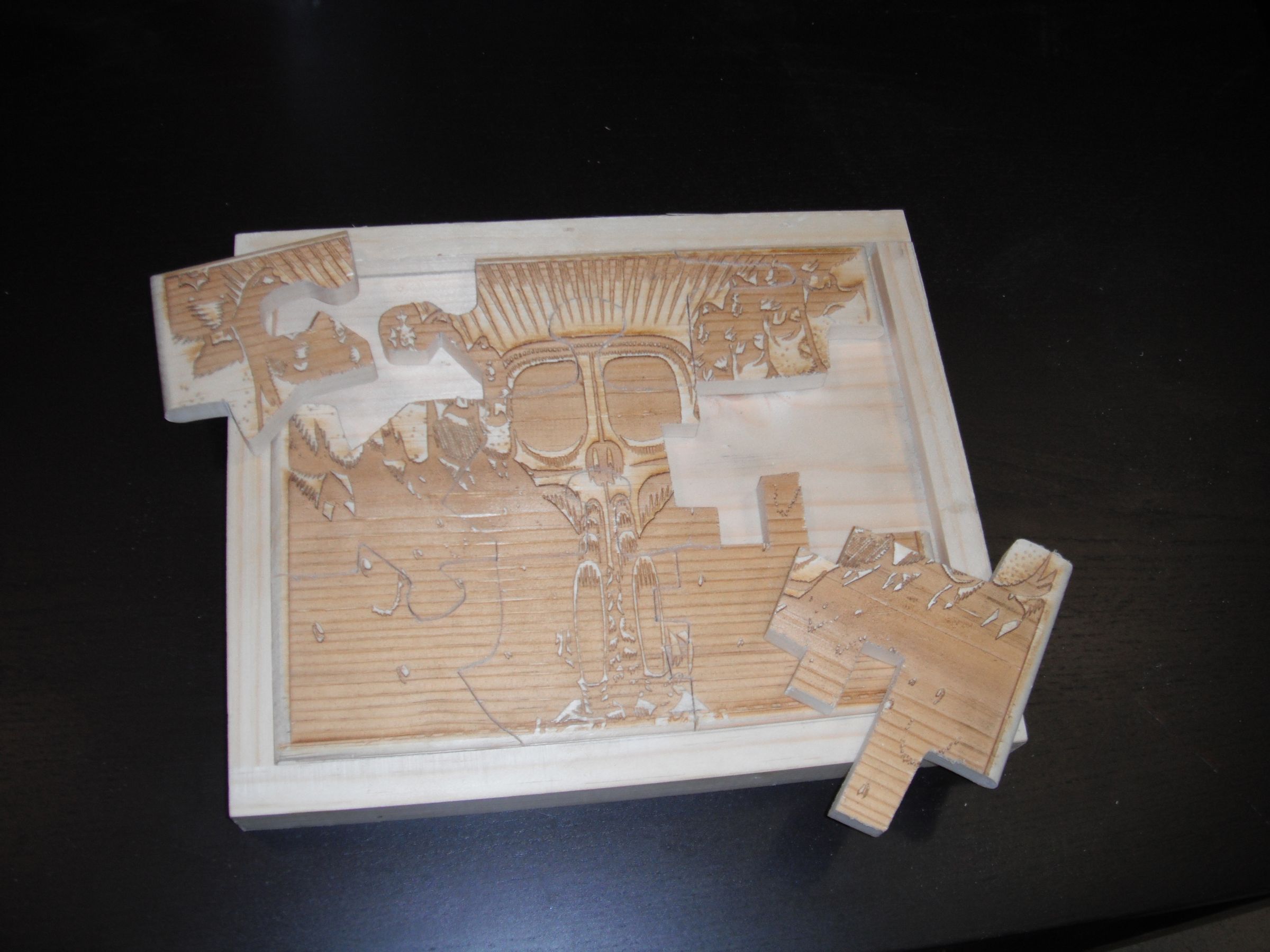 How I Made an Etched Jigsaw Puzzle With a Frame- I Made It at Techshop Detroit!