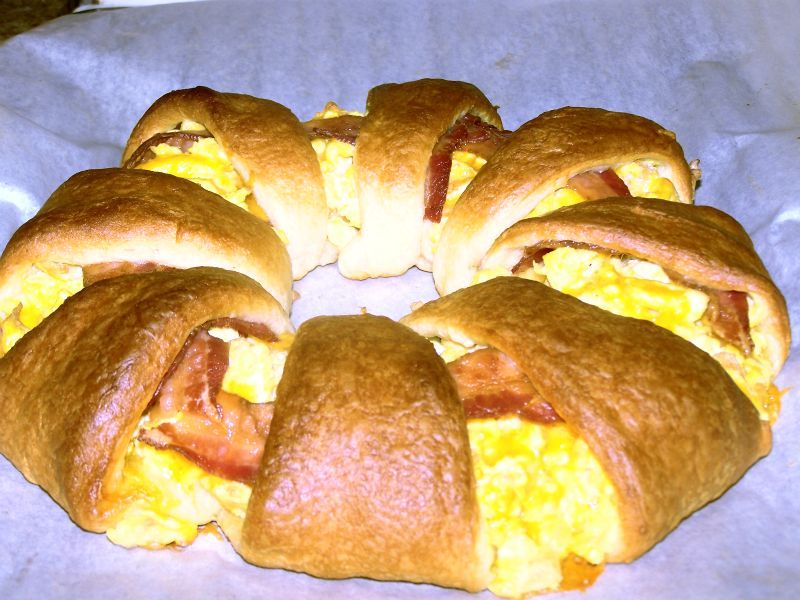 Bacon, Egg, and Cheese Wreath