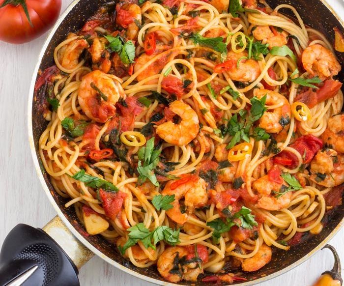 Spicy Shrimp Spaghetti