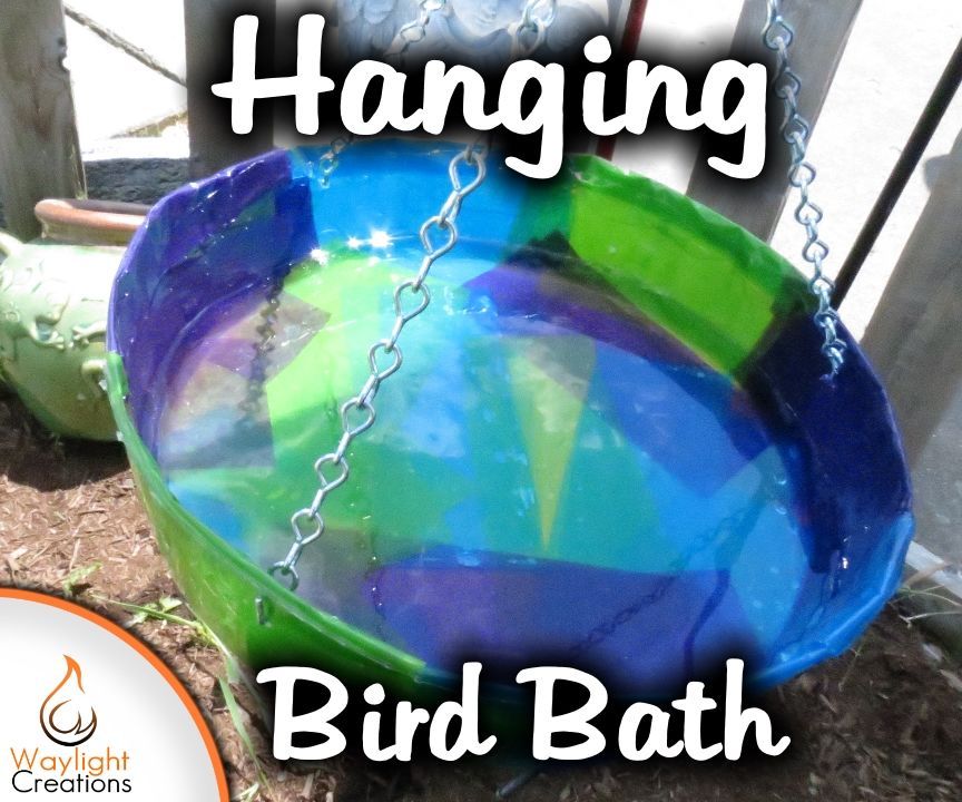 Make a Hanging Bird Bath With Tissue Paper and Resin