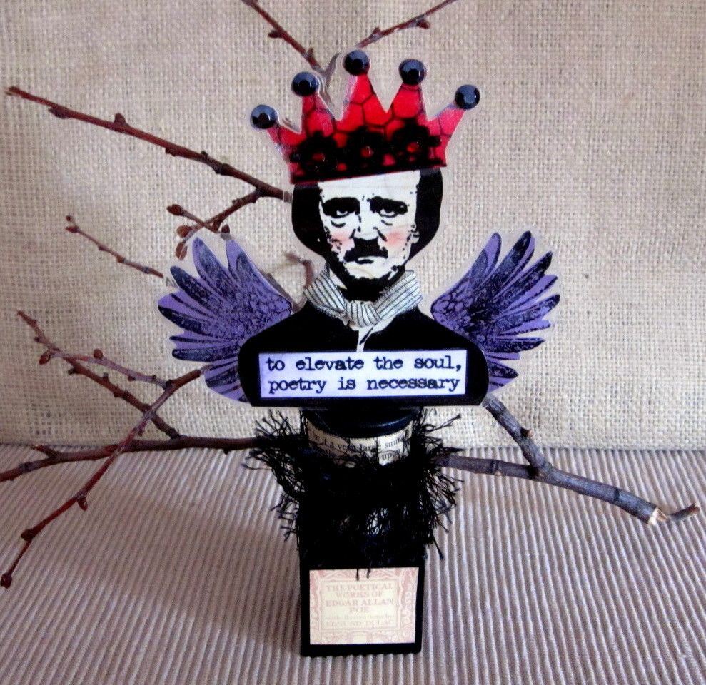 Edgar Allan Poe Mixed Media Assemblage