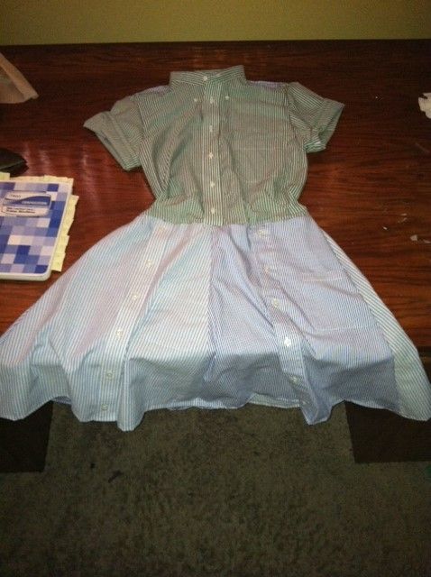 Shoddy upcycle! Mens dress shirt into Dress!