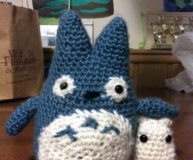 Crochet Blue and White Totoros