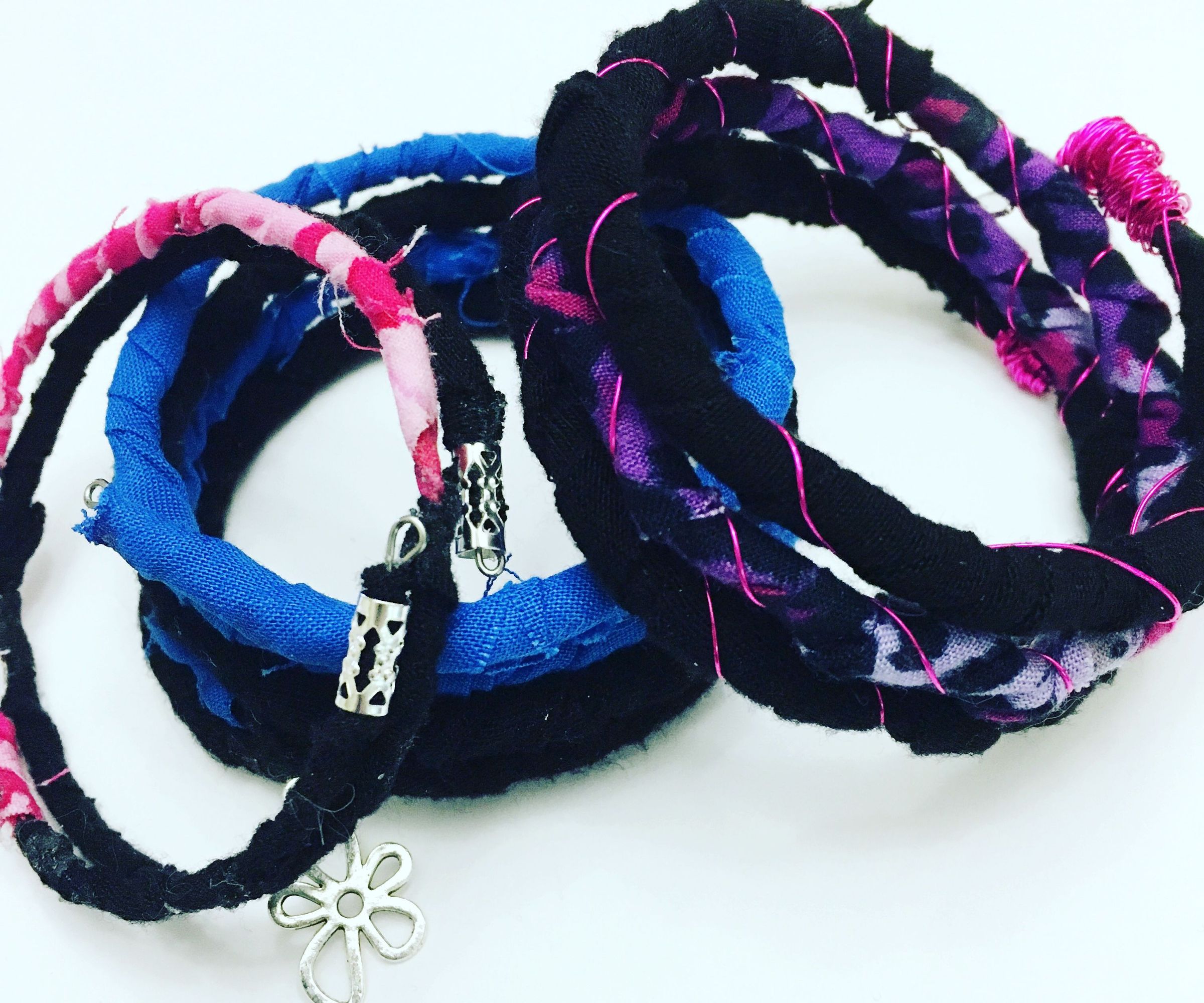 T-Shirt Wrapped Wire Bangle