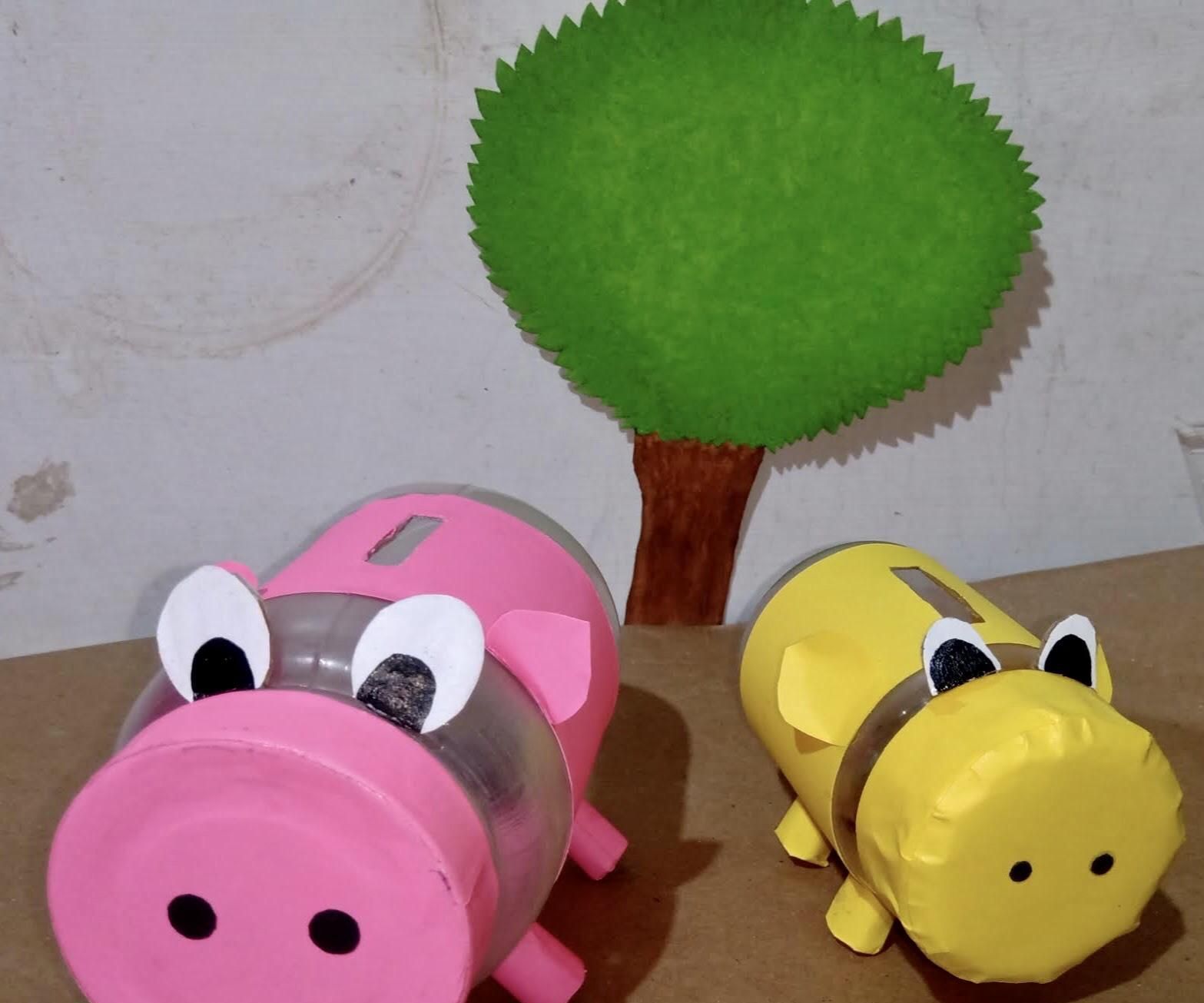 Piggy Bank, Out of Plastic Container!