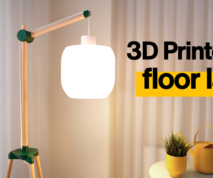 DIY Floor Lamp Combining 3D Printing and Wooden Dowel Rods