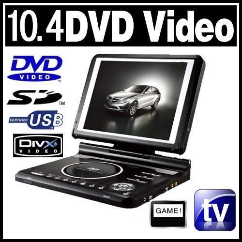 10.4" Flip 8in1 Portable Game TV DVD Player 1080