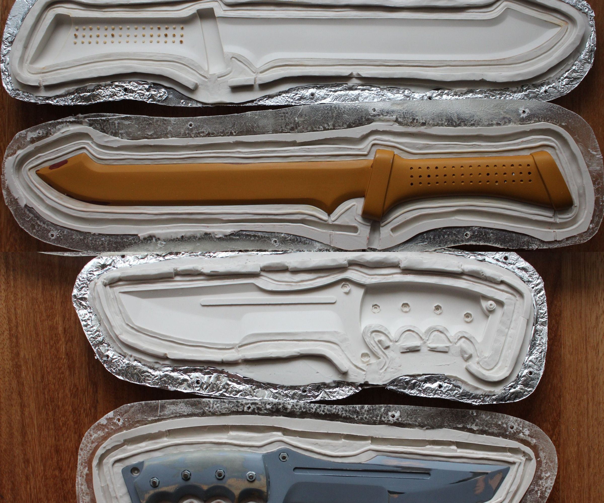 How to mold a prop weapon - a two part silicone mold